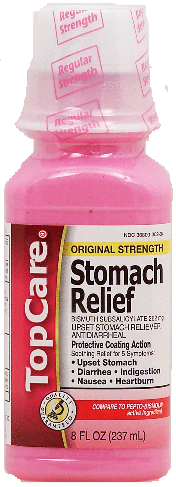 Top Care  upset stomach, diarrhea, indigestion, nausea, and heartburn releiver, bismuth subsalicylate 262 mg Full-Size Picture